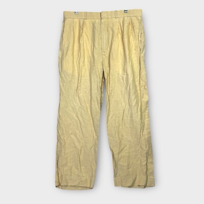 Vintage Polo Ralph Lauren Pants Mens 31x30 Fit 33x25 Beige Linen