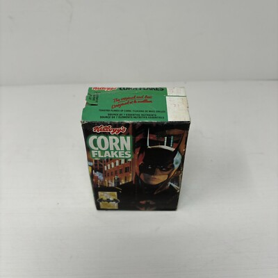 1993 KELLOGGS CORN FLAKE MINI CEREAL BOX WITH BATMAN FOREVER CUTOUT CARD