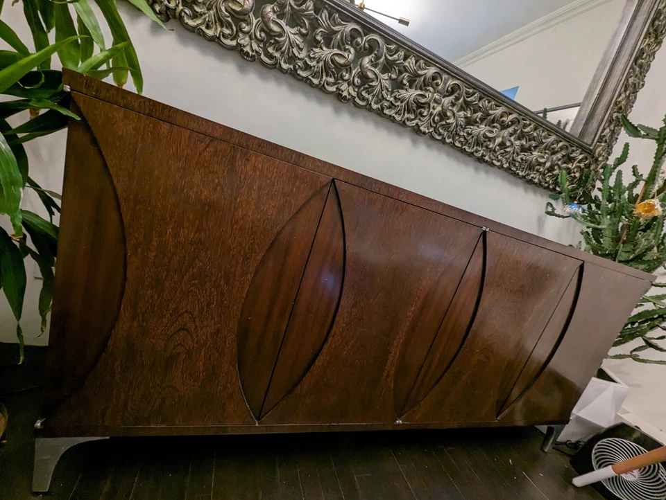 Accent Credenza Furniture w/Adjustable Shelves and Push Open Doors - Image 3 of 4