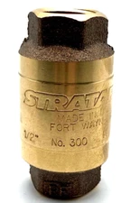 New Strataflo 1/2" No. 300 Check Valve with Rubber Poppet Cast Brass USA