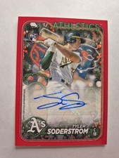 2024 Topps Holiday Rookie Auto RED Tyler Soderstrom RC /10 AUTOGRAPH 