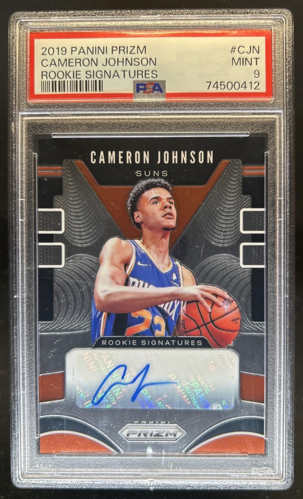 2019-20 Panini Prizm Cameron Johnson Rookie RC Auto Autograph #RS-CJN Suns PSA 9