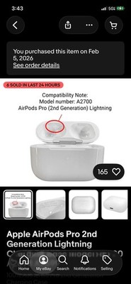 Apple AirPods Pro 2nd Generation Lightning Charging Case Model A2700 A2698 A2699