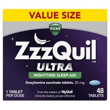 ZzzQuil, Ultra, Sleep Aid, Doxylamine Succinate 25mg, 48 Count Pack of 1 