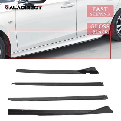 Gloss Black Add-On Side Skirts Splitter For Honda Civic Sedan Hatchback 22-25