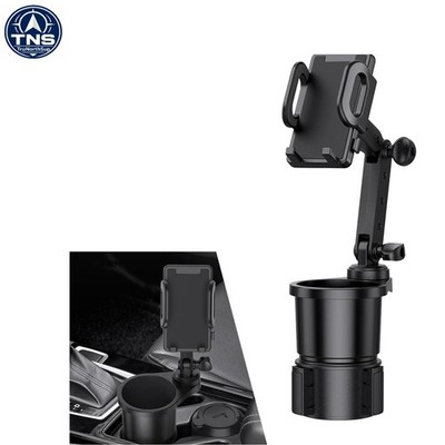 Effortless Installation Car Cup Holder Phone Rack - Universal Fit, Black Design