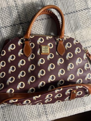 Dooney & Bourke NFL Washington Redskins Domed Satchel Burgundy Purse Bag Vtg