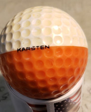 Vintage PING EYE NO. 4 KARSTEN Golf Ball Two Tone ORANGE/ WHITE EXCELL COND