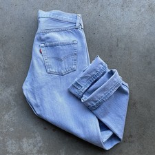 Vintage 70's Levi's 501 Jeans Button Fly Light Wash Men's Size 30x29 USA MADE