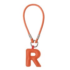 Initial Letter Keychain Cute Leather Keychains with Letter R for Bag Orange Red