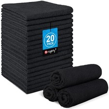 Washcloths Pack Microfiber Face Towels, Highly Absorbent and Soft 20 Black