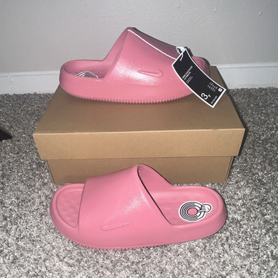 Nike Calm Slide 2.0 PRM PS Unisex Kids Pink Slide Sandal 3Y IR5196-600