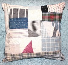 Vintage Homespun Crazy Quilt Primitive Antique Throw Pillow