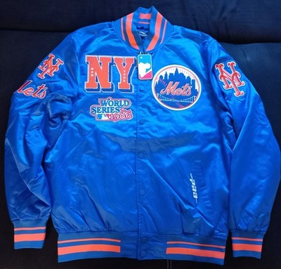 Pro Standard New York Mets Satin Jacke Royal Blau Logo Mashup in Größe XL