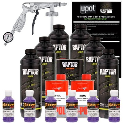 U-POL Raptor Tintable Bright Purple Spray-On Truck Bed Liner Spray Gun, 6 Quarts