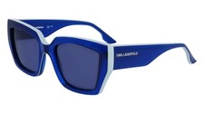 New Karl Lagerfeld Sunglasses KL6143S Blue 53-20-145 Retail 150 w/ case