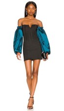 Lovers Friends Off the Shoulder Balloon Sleeve Mini Dress Two Tone Size Medium