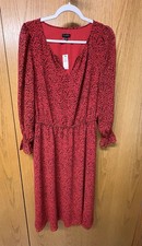 Talbots Red and Black 3/4 Sleeve Length Dress Size 10 NWT. New with Tags