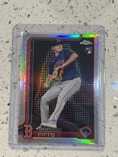 2025 Topps Chrome Rookie Richard Fitts Red Sox Baseball Card #72 Lightboard. rookie card picture