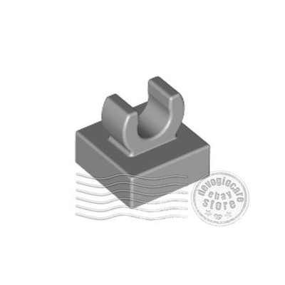 2x LEGO 15712 Modifizierte Platte mit Clip 1x1 hellgrau | 6071229, aka 2555