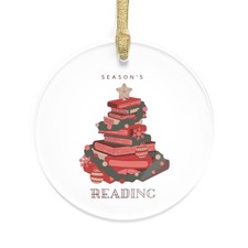 "Seasons Reading" Acrylic Ornaments  Bookworm Gift Gift for Book Lovers