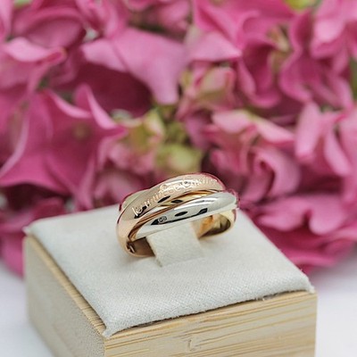 Les must de Cartier Trinity Tricolour 18KT Gold mit Cartier Box in Gr. 50