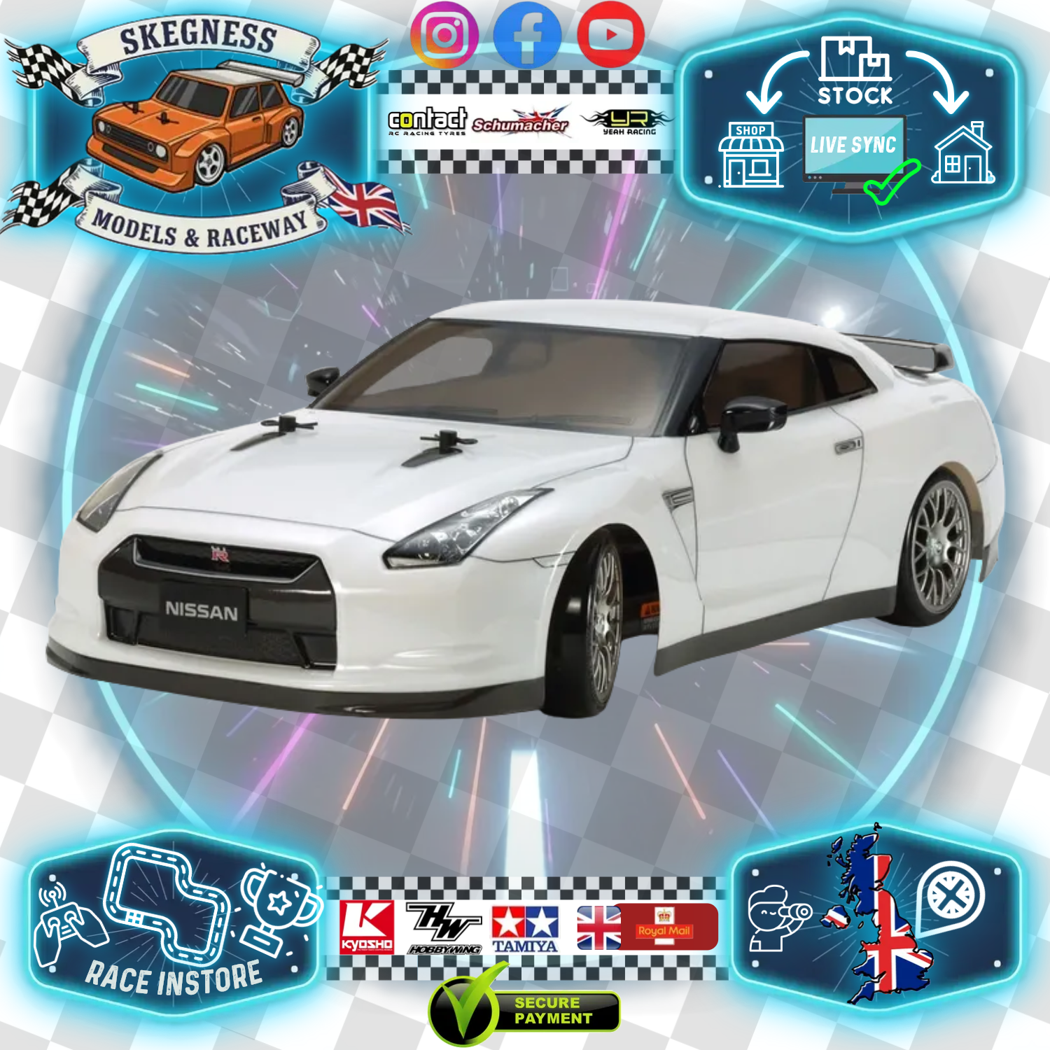 Tamiya - Skyline GT-R Drift Spec - TT02D - 58623 (CVA Shocks, Lights, Bearings &