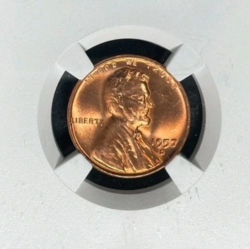 1957-D LINCOLN WHEAT CENT ~ NGC MS 65 RD ~BEAUTIFUL COIN~REF#98-323