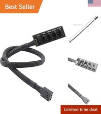 PWM Fan Hub, PC CPU Cooling 4 PIN/3PIN Power Fan Extension Cable Hub Splitter...