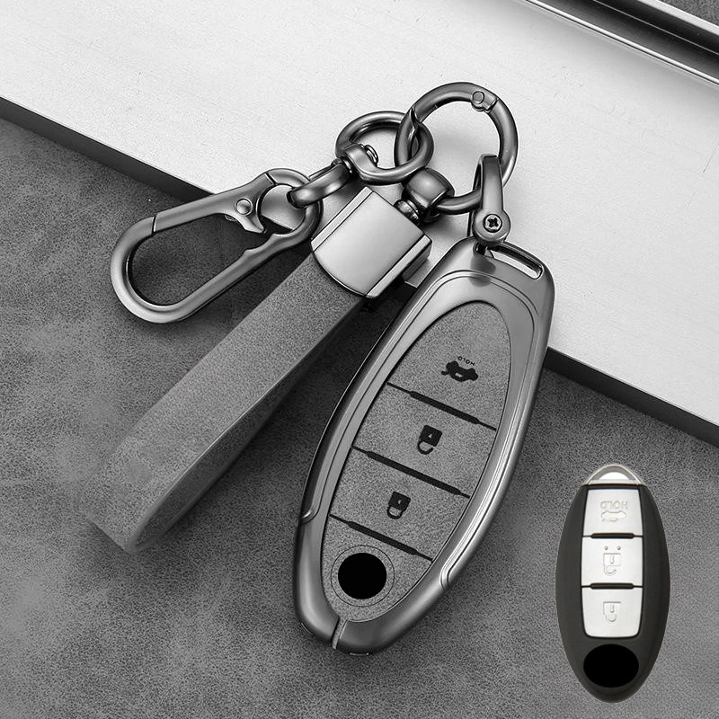 Цинковый сплав кожи автомобиля ключ чехол для Nissan GT-R Armada Murano Rogue Titan - Изображение 3 из 4