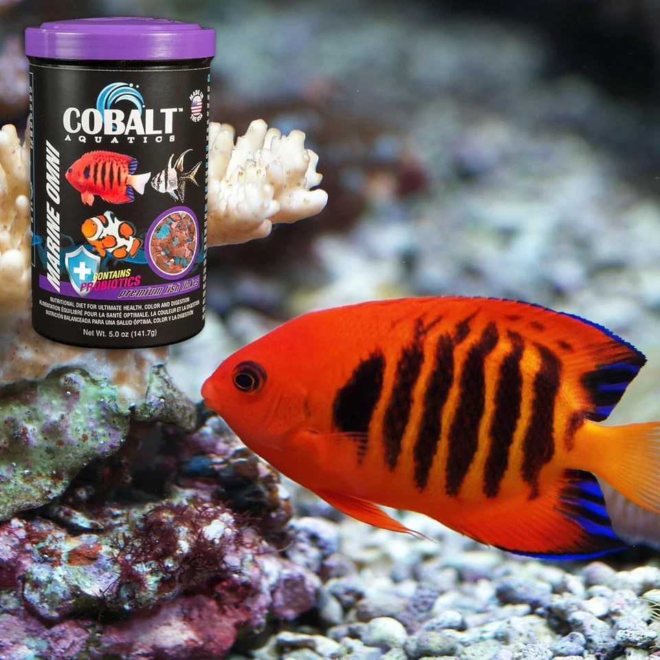 Cobalt Aquatics Marine Omni Flakes - Comida para peces con calamar, salmón y espirulina 5 oz Foto 2 de 4