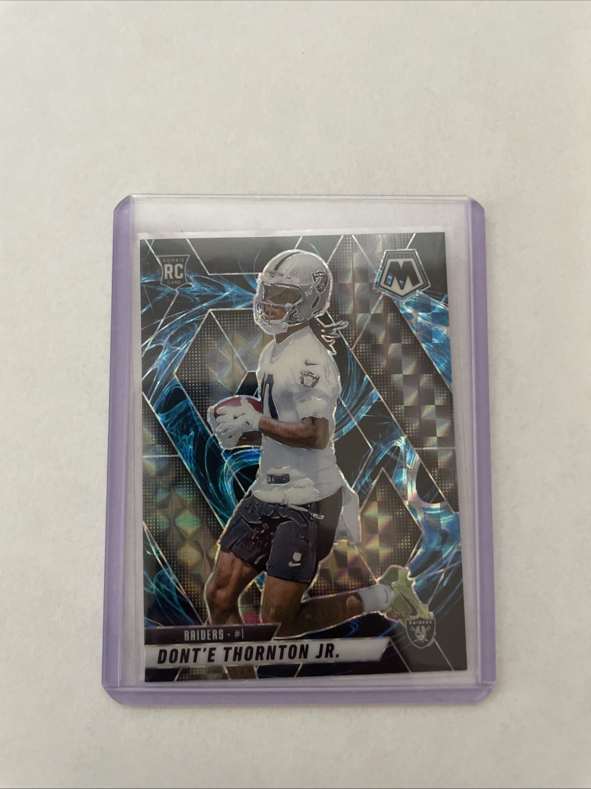 2025 Panini NFL Mosaic Dont’e Thornton Jr Genesis Case Hit SSP #369 Raiders RC