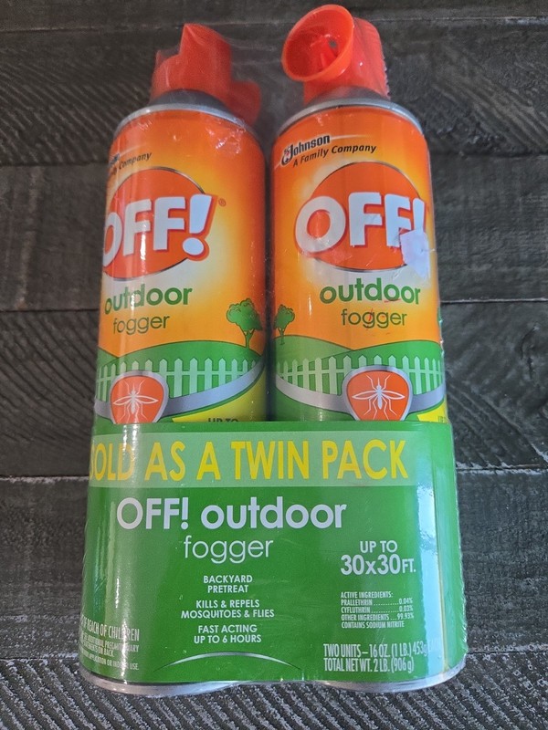 OFF! Outdoor Fogger Backyard Pretreat Fast Acting 6 Hours Mosquitoes Twin Pack