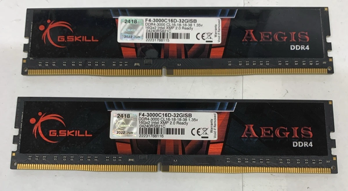 G. SKILL Computer PC4-25600 (DDR4-3200) Bus Speed RAM 288 Pins for