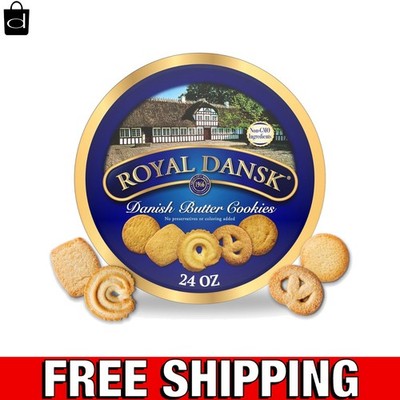 Artisan Danish Assorted Cookies Gift Tin   Perfect for Festive Celebrations