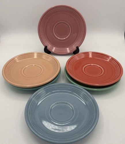 Set of 6 Fiesta, Fiestaware, HLC 5 7/8" Saucers Various Colors