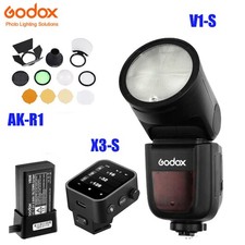 Godox V1-S 2.4G TTL Camera Flash Speedlite X3-S Trigger AK-R1 Barndoor For Sony