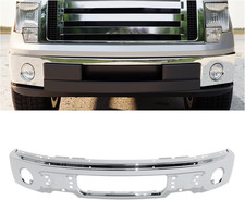 Front Bumper Face Bar Compatible with 2009-2014 Ford F150 F-150 W/O Fog Light Ho