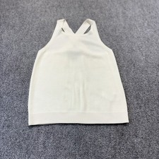 Banana Republic Women s XS Cream Knit Halter-Neck Cross-Strap Sweater Tank Top