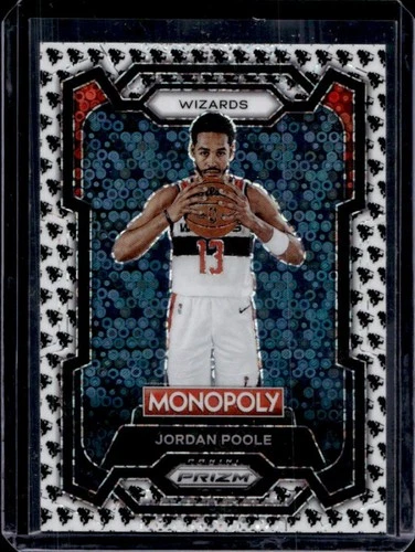 2023-24 Panini Prizm Monopoly Jordan Poole Man Black &amp; White #88 Wizards