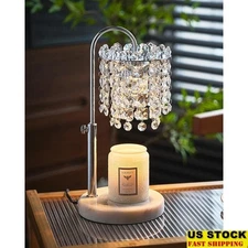 Elegant Crystal Candle Warmer Lamp Dimmable Adjustable Height Timer Safe Decor