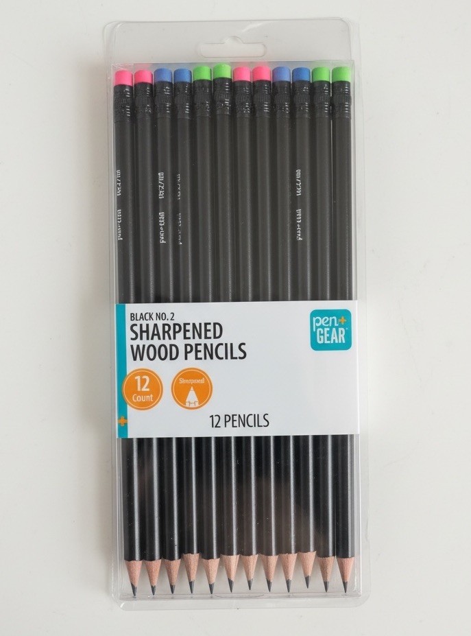 Pen+Gear Sharpened Pencils, Black, No. 2 Pencils 12 Count