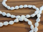 Vintage Miriam Haskell Signed Milk Glass Necklace, Opera Length