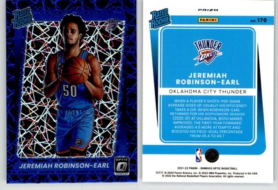 Jeremiah Robinson-Earl 2021-22 Donruss Optic Blue Velocity #170 Thunder RC