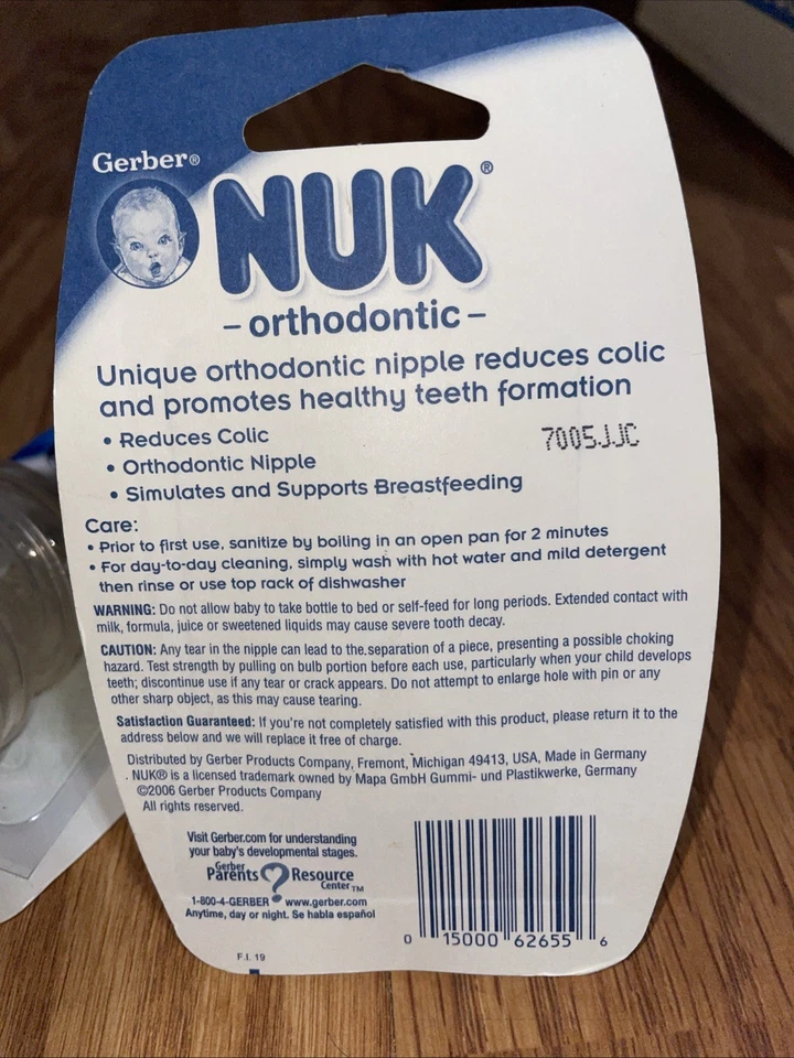 Gerber NUK Orthodontic Wide Silicone Bottle Nipples Lot 0m+ Slow Flow NOS NEW - Image 3 of 3