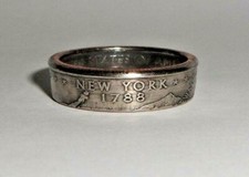 NEW YORK US STATE QUARTER handcrafted coin ring or pendant size 4-14