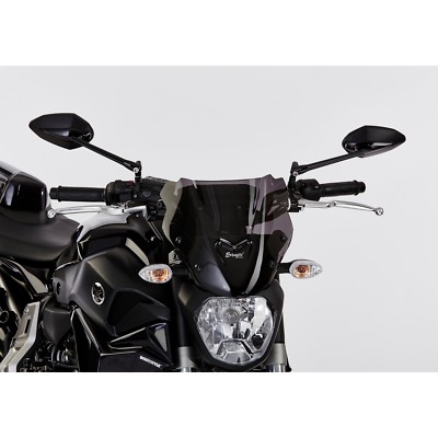 ERMAX Scheibe Naked Bike mit ABE schwarz-getönt passen für YAMAHA MT 07 