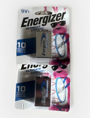 2 Energizer Ultimate Lithium 9 Volt Batteries L522BP2 (2 Batteries) ***NEW***