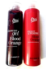 Etos Shower Gel and Shower Cream Blood Orange, 8.5 oz ea.