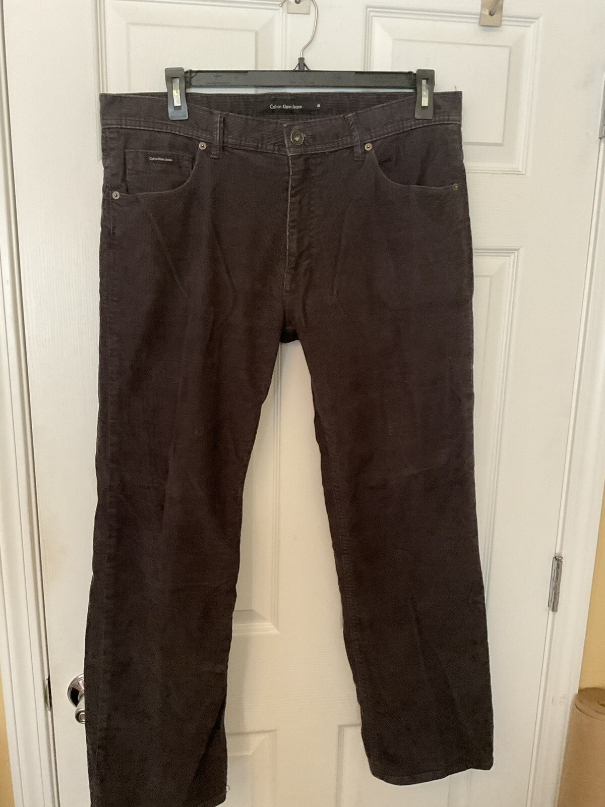 Vintage Mens Calvin Klein Jeans Charcoal Grey Corduro… Gem